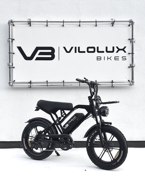 Vilolux Fatbike electrisch - Fatbike - X80 PRO - V20 Design - Voorrek - Legaal - Rijklaar geleverd - 2 Jaar garantie - Telefoontasje - Hydraulische remmen - Alarm - NFC Key unlock - GPS - Zwart van Vilolux