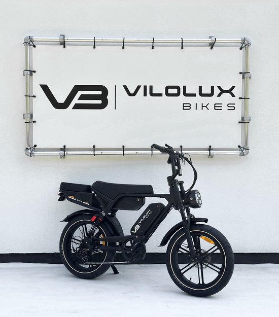 Vilolux® Fatbike electrisch Ultra - Dubbele accu - Achterzit - Zwart zadel - Legaal - Rijklaar - Niet opvoerbare fatbikes - Groot LCD display - NFC vergrendeling - 2 Jaar garantie - Hydraulische remmen - Alarm - City Banden