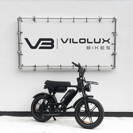 Vilolux® Fatbike electrisch Ultra - Dubbele accu - Voorrek - Zwart zadel - Legaal - Rijklaar - Niet opvoerbare fatbikes - Groot LCD display - NFC vergrendeling - 2 Jaar garantie - Hydraulische remmen - Alarm - City Banden