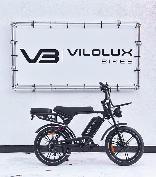 Vilolux Fatbike electrisch Ultra - Voorrek - achterzit - Legaal - Rijklaar - Niet opvoerbare fatbikes - 2 Jaar garantie - Hydraulische remmen - Alarm - Groot LCD Display - NFC vergrendeling - zwart - City banden van Vilolux
