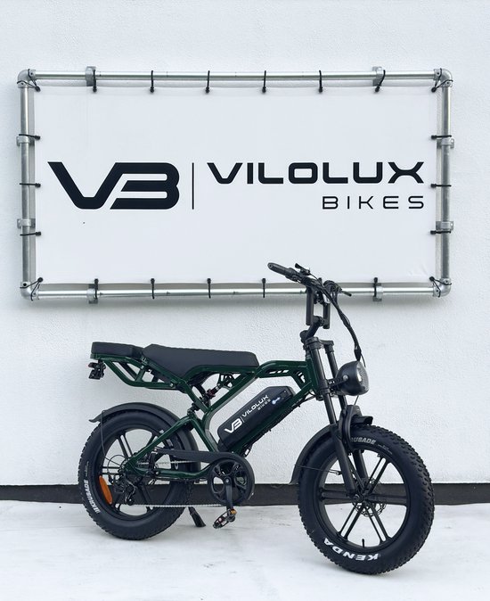Vilolux Fatbike elektrisch - Fatbike V20 PRO - GREEN - Achterzit - Legaal - Rijklaar geleverd - Niet opvoerbare fatbikes - 2 Jaar garantie - Telefoontasje - Hydraulische Remmen - Alarm - Voetsteunen - Legaal van Vilolux