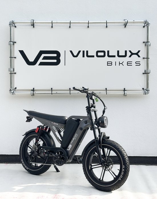 Vilolux - Fatbike Elektrisch - V20 SPORT - DARK GREY - 2026 model - Legaal - Rijklaar geleverd - 2 Jaar garantie - Hydraulische remmen - Dubbele vering