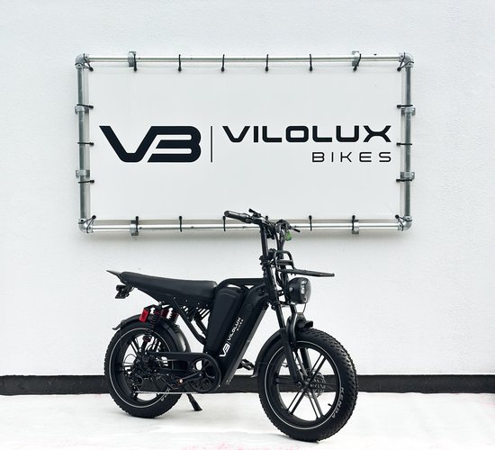 Vilolux - Fatbike Elektrisch - V20 SPORT - ZWART - 2026 model - Voorrek - Legaal - Rijklaar geleverd - 2 Jaar garantie - Hydraulische remmen - Dubbele vering