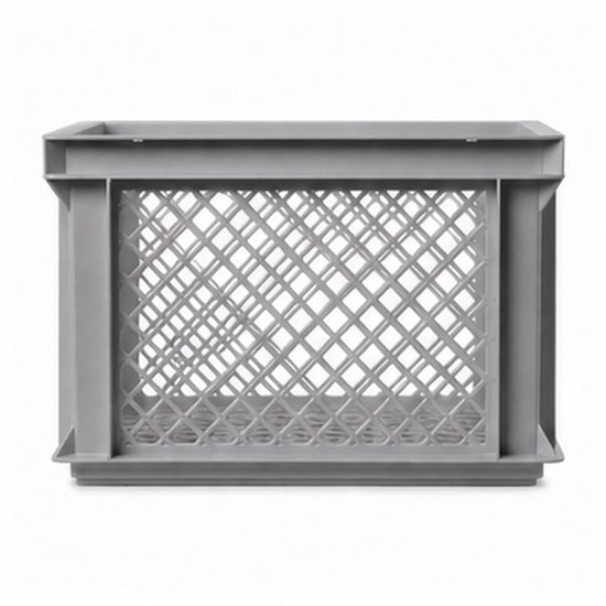 Vintag Fietskrat - 26 Liter - 40 x 30 x 22 cm - Kunststof - Grijs