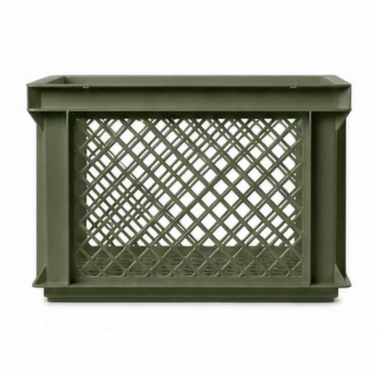 Vintag Fietskrat - 26 Liter - 40 x 30 x 22 cm - Kunststof - Legergroen