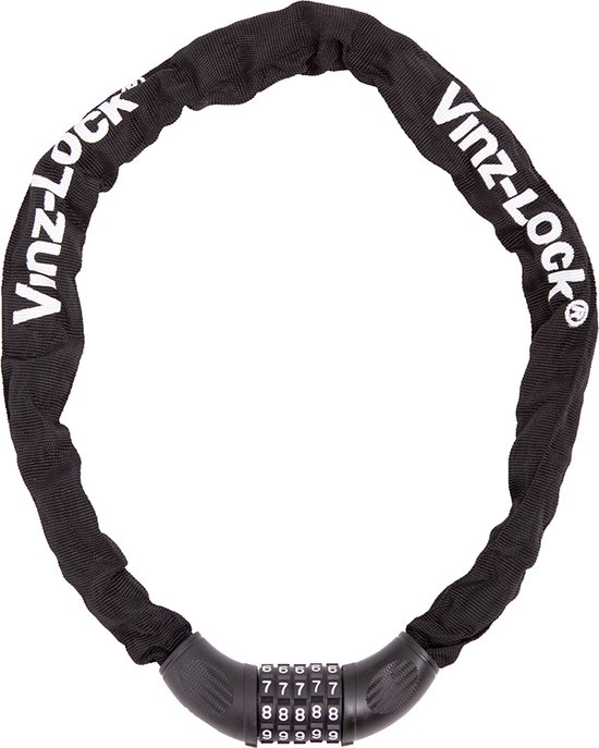 VINZ Devi Combinatie Kettingslot / Fietsslot / Cijfercombinatieslot / Slot met Code - 120cm van VINZ