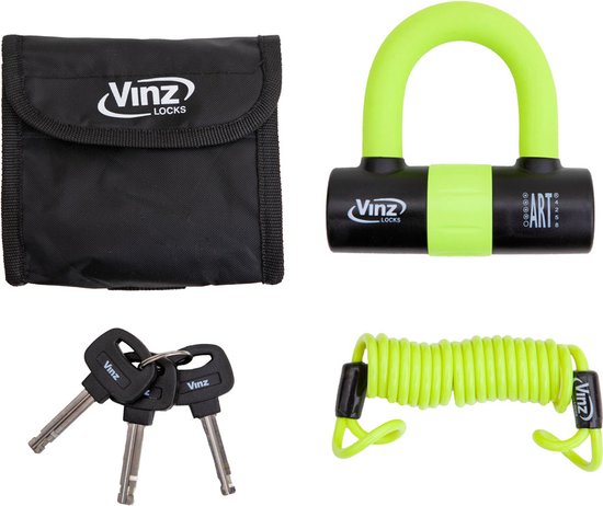 VINZ Dinara Schijfremslot / Motorslot / Scooterslot ART4 - Geel van VINZ