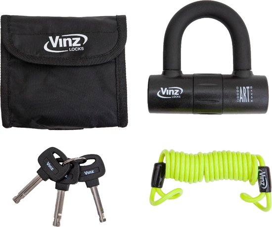 VINZ Dinara Schijfremslot / Motorslot / Scooterslot ART4 - Zwart van VINZ