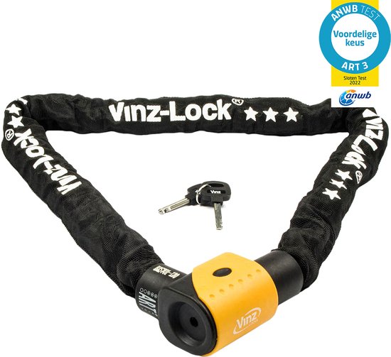 VINZ Jannu ART 3 Kettingslot / Scooterslot / Fatbike slot - 200 cm (Keuze ANWB Slotentest) van VINZ