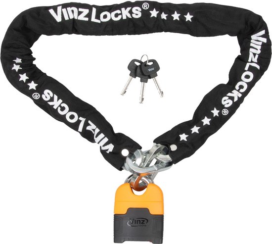 VINZ Makalu Motorslot / Kettingslot / Scooterslot ART 4 Gecertificeerd - 200 cm ketting - Dikte schakels: 10,5mm van VINZ