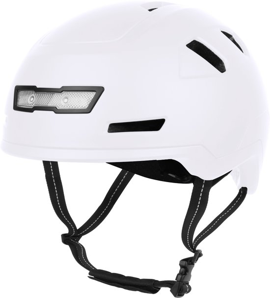 VINZ Nevis Speed Pedelec Helm Mat Wit | NTA 8776 goedgekeurd | Snorfiets helm Snorscooter | Geschikt voor Helmplicht Blauw Kenteken - M van VINZ