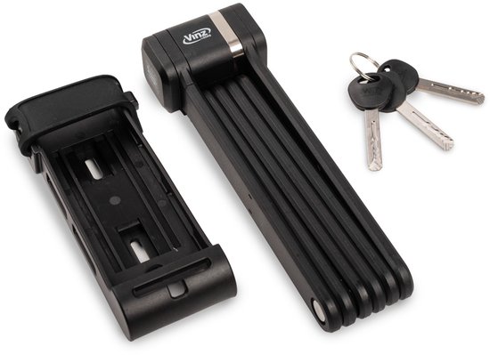 VINZ Pamir ART 2 Vouwslot - Fietsslot - Goedgekeurd Elektrische Fiets & Fatbike slot - Licht ART 2 Slot - Met uitsparing voor Airtag / GPS Tracker - 96cm van VINZ