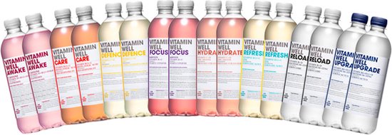Vitamin Well | Mix Dranken | Voordeelpakket | 9 x 500 ml
