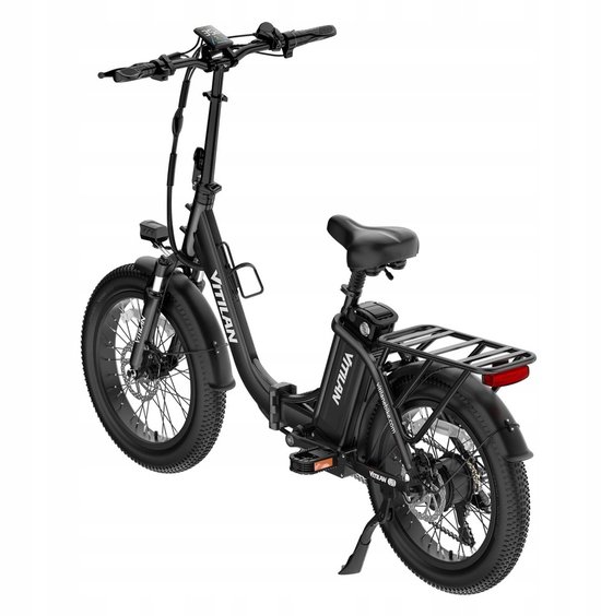 VITILAN U3 Opvouwbare Elektrische Fiets – 48V 13Ah Accu, 120km Bereik, 20" Vetbanden, 7-Speed Shimano, Dubbel Geveerd – Zwart