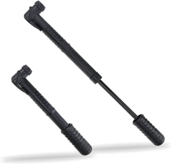 Vloer Fietspomp - Mini Pomp - Fietsbanden Oppompen - Met Manometer - 23 cm - Zwart
