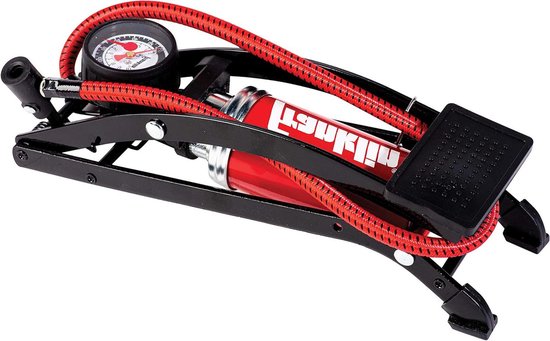Voet Luchtpomp - Hogedruk Pomp - Sportballen Oppompen - Ingebouwde Drukmeter - 100 PSI - Zwart Rood