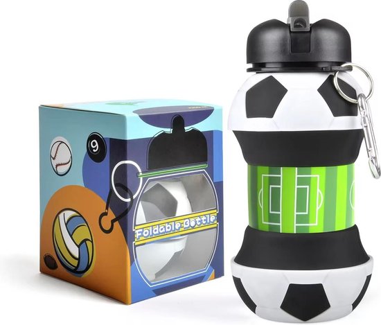 Voetbal Drinkfles - opvouwbaar- Football waterbottle - 550 ml drinkfles kinderen van Avento