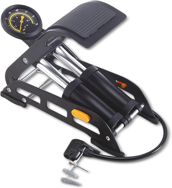 Voetpomp - Fietspomp - Banden Oppompen - Met Drukmeter - 10 Bar - Zwart