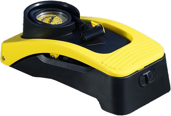 Voetpomp met Manometer - Fietspomp Bandenpomp - Banden Oppompen - Dubbele Cilinder - 30 cm - Zwart
