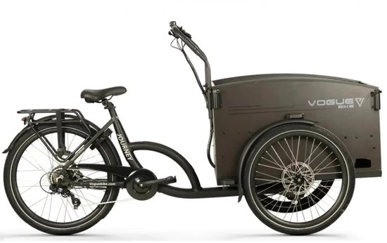 Vogue Journey Plus - Elektrische Bakfiets - 250W motor - Actieradius tot 60 km - 7 versnellingen - Hydraulische schijfremmen - Lage instap - Mat zwart