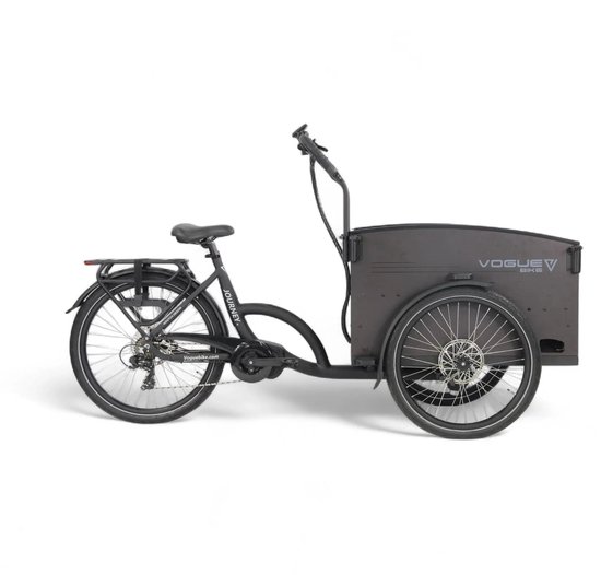 Vogue Journey Plus Elektrische Bakfiets - Mat Zwart met Zwarte Accenten - 48 cm