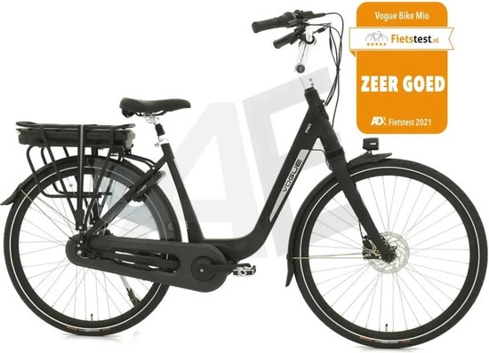 Vogue Mio 8SP Elektrische Fiets E-bike met Hydraulische Remmen 13Ah 36V 468Wh 51cm - Mat Zwart van Merkloos