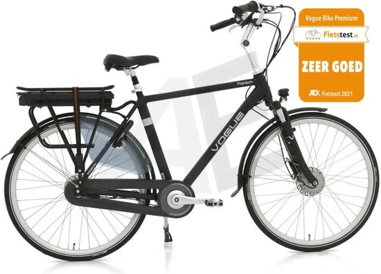 Vogue Premium Elektrische Fiets 7SP 56CM E-bike 13Ah 36V 468Wh - Mat Zwart van Vogue
