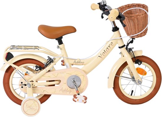Volare Ashley Kinderfiets - Meisjes - 12 inch - Créme - Twee handremmen van Merkloos