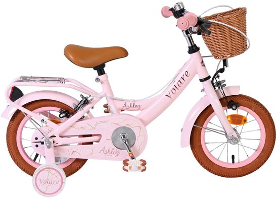 Volare Ashley Kinderfiets - Meisjes - 12 inch - Roze - Twee handremmen van Volare