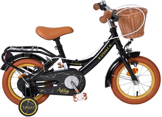 Volare Ashley Kinderfiets - Meisjes - 12 inch - Zwart - Twee handremmen