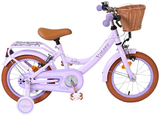 Volare Ashley Kinderfiets - Meisjes - 14 inch - Lila - Twee Handremmen van Volare