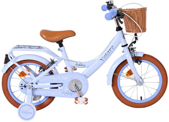 Volare Ashley Kinderfiets - Meisjes - 14 inch - Pastel Blauw - Twee Handremmen van Volare