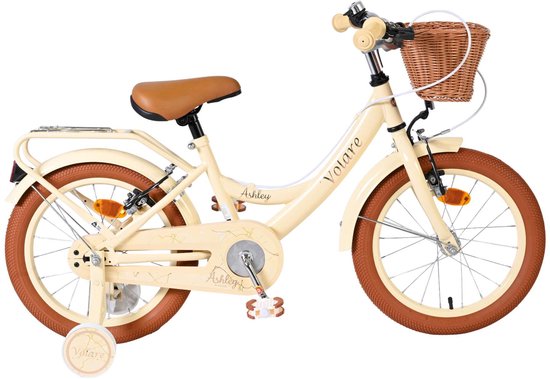 Volare Ashley Kinderfiets - Meisjes - 16 inch - Creme - Twee Handremmen van Volare