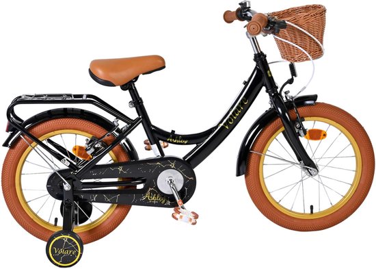 Volare Ashley Kinderfiets - Meisjes - 16 inch - Zwart - Twee Handremmen van Volare