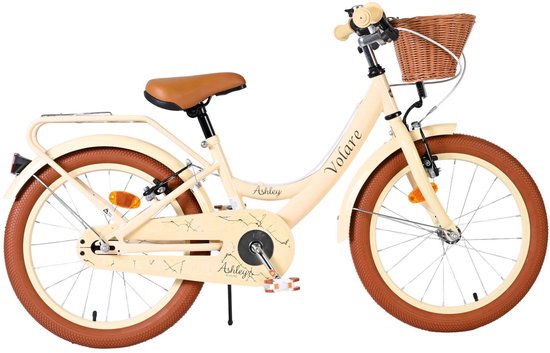 Volare Ashley Kinderfiets - Meisjes - 18 inch - Creme - Twee handremmen van Volare