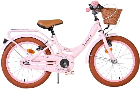Volare Ashley Kinderfiets - Meisjes - 18 inch - Roze - Twee handremmen van Volare