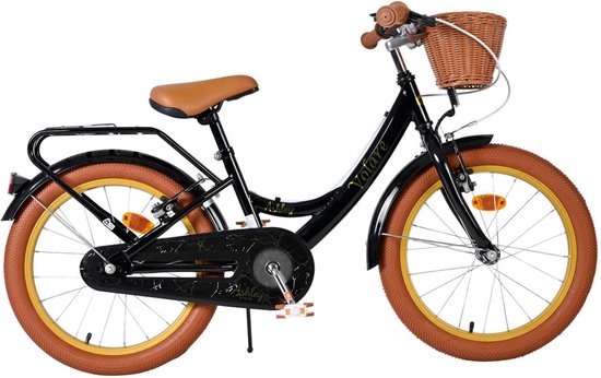 Volare Ashley Kinderfiets - Meisjes - 18 inch - Zwart - Twee handremmen van Volare