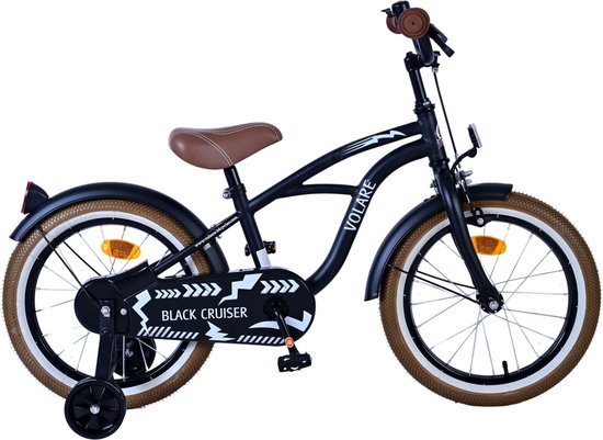 Volare Black Cruiser Kinderfiets - Jongens - 16 inch - Zwart van Volare