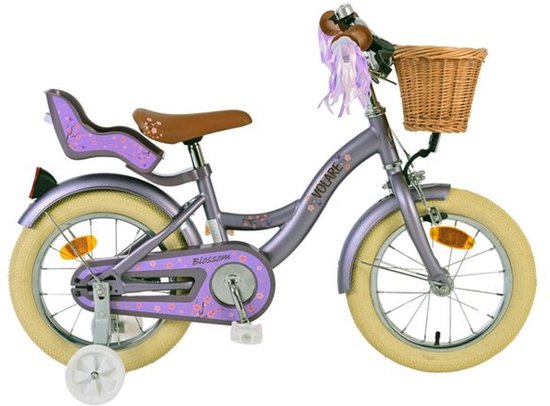 Volare Blossom Kinderfiets - Meisjes - 14 inch - Paars van Volare