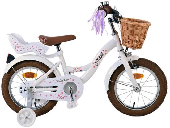Volare Blossom Kinderfiets - Meisjes - 14 inch - Wit van Merkloos