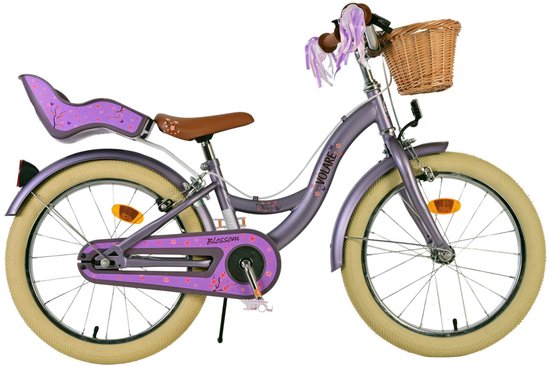 Volare Blossom Kinderfiets - Meisjes - 18 inch - Paars - Twee Handremmen van Volare