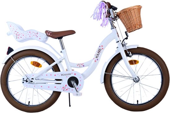 Volare Blossom Kinderfiets - Meisjes - 18 inch - Roze - Terugtraprem en 1 Handrem van Volare
