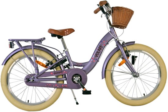 Volare Blossom Kinderfiets - Meisjes - 20 inch - Paars - Twee handremmen van Volare
