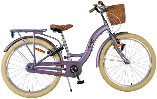 Volare Blossom Kinderfiets - Meisjes - 24 inch - Paars - Twee handremmen van Volare