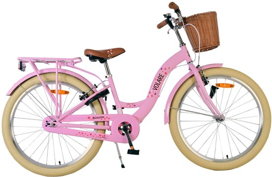 Volare Blossom Kinderfiets - Meisjes - 24 inch - Roze - Twee handremmen van Volare