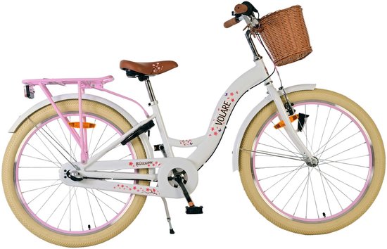 Volare Blossom Kinderfiets - Meisjes - 24 inch - Wit - 3 Versnellingen van Volare