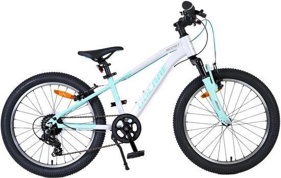 Volare Boost Kinderfiets - 20 inch - 7 Speed - Wit/Mintgroen van Merkloos