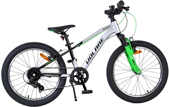 Volare Boost Kinderfiets - 20 inch - 7 Speed - Zilver/Groen van Merkloos
