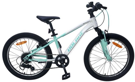 Volare Boost Kinderfiets - 24 inch - 21 Speed - Wit/Mintgroen