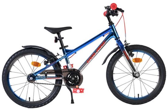 Volare Chrome Kinderfiets - Jongens - 18 inch - Blauw Zilver - Twee handremmen